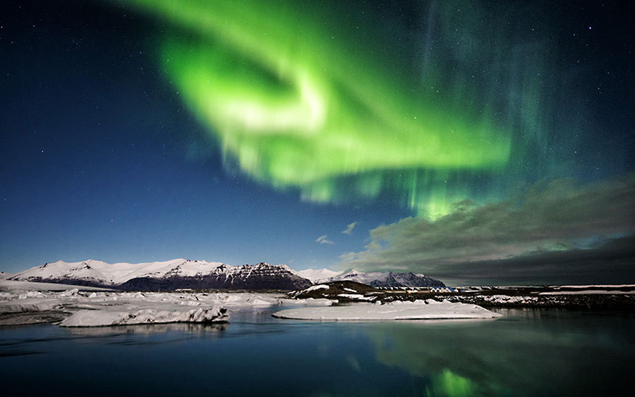aurora boreale in Islanda Jokulsarlon