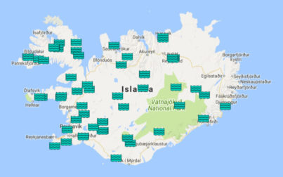 cartina islanda - piscine e bagni termali - pozze calde