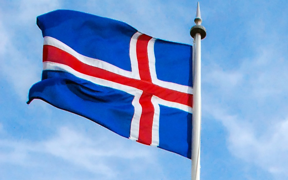 dettaglio della bandiera islandese