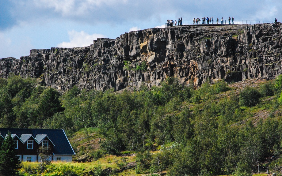 veduta del parlamento islandese a Thingvellir